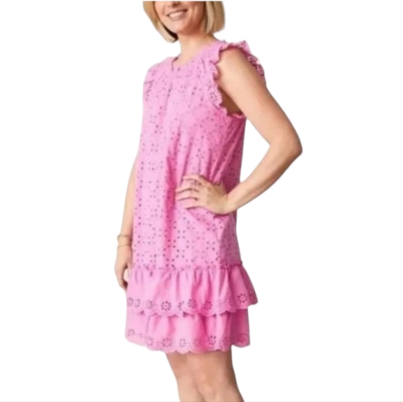 Gorgeous MJ Enchanted Garden Shift into Spring Eyelet Dress. - Picture 1 of 8